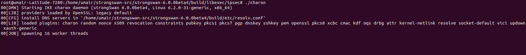 Strongswan build directory