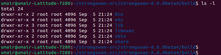 Strongswan build directory
